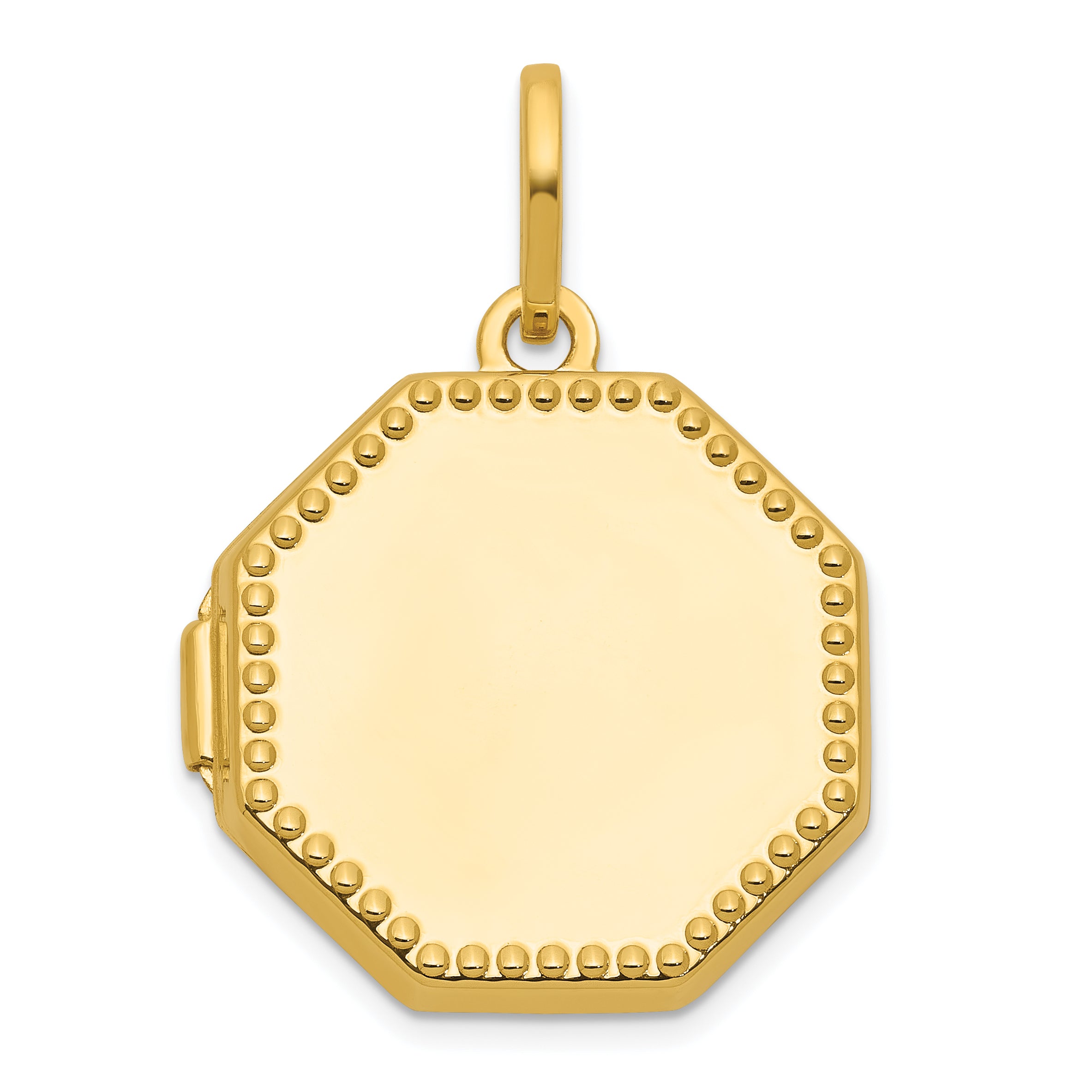14k Polished with Beaded Border 18mm Octagon Shaped Locket
