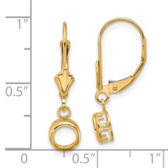 14k 5mm Round Leverback Earring Mounting (No Stone Included)s