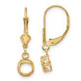 14k 5mm Round Leverback Earring Mounting (No Stone Included)s