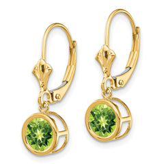 Stunning 14K Gold Peridot Leverback Earrings
