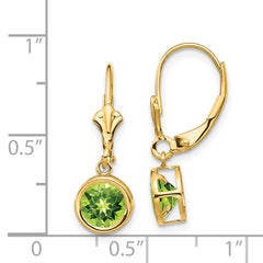 Stunning 14K Gold Peridot Leverback Earrings