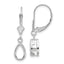 14k White Gold 8x5mm Pear Leverback Mounting (No Stone Included)s