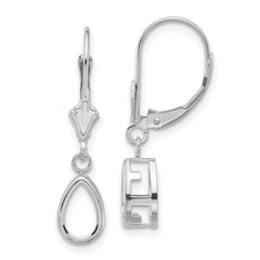 14k White Gold 8x5mm Pear Leverback Mounting (No Stone Included)s