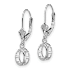 14k White Gold 7x5 Oval Leverback Mounting (No Stone Included)