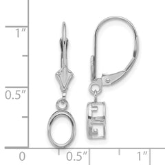 14k White Gold 7x5 Oval Leverback Mounting (No Stone Included)