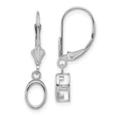 14k White Gold 7x5 Oval Leverback Mounting (No Stone Included)