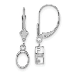 14k White Gold 7x5 Oval Leverback Mounting (No Stone Included)