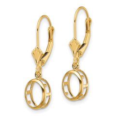 14k 8x6 Oval Leverback Earring Mounting (No Stone Included)