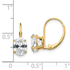 14k 8x6 Oval Leverback Earring Mounting (No Stone Included)