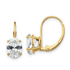 14k 8x6 Oval Leverback Earring Mounting (No Stone Included)