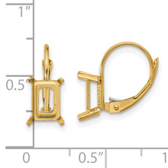 14k 7x5 Emerald Leverback Earring Mounting (No Stone Included)