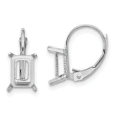 14k White Gold 7x5mm Emerald Leverback Mounting (No Stone Included)