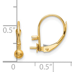 14k 5-5.5mm Pearl & Diamond Leverback Earring Mounting (No Stone Included)