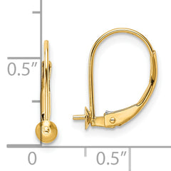 14k 5-5.5mm Pearl Leverback Earring Mounting (No Stone Included)