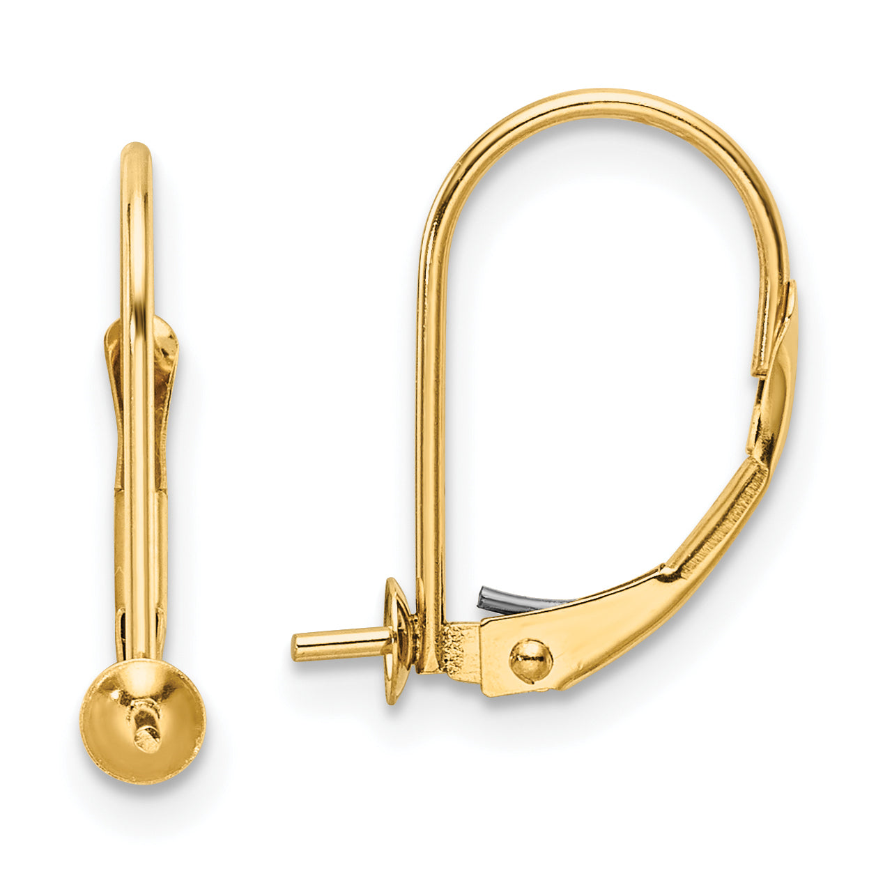 14k 6-6.5mm Pearl Leverback Earring Mounting (No Stone Included)