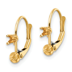 14k 7-7.5mm Pearl & Diamond Leverback Earring Mounting (No Stone Included)