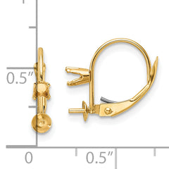 14k 7-7.5mm Pearl & Diamond Leverback Earring Mounting (No Stone Included)