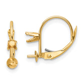 14k 7-7.5mm Pearl & Diamond Leverback Earring Mounting (No Stone Included)