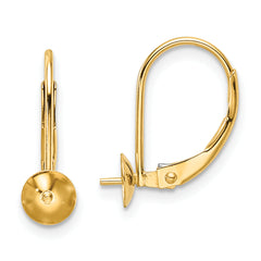 14k 7-7.5mm Pearl Leverback Earring Mounting (No Stone Included)