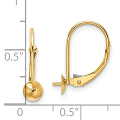 14k 8-8.5mm Pearl Leverback Earring Mounting (No Stone Included)