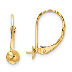 14k 8-8.5mm Pearl Leverback Earring Mounting (No Stone Included)
