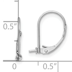 14k White Gold 5-5.5mm Pearl Leverback Earring Mounting (No Stone Included)