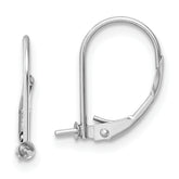 14k White Gold 5-5.5mm Pearl Leverback Earring Mounting (No Stone Included)