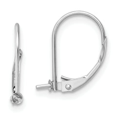 14k White Gold 5-5.5mm Pearl Leverback Earring Mounting (No Stone Included)