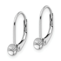 14k White Gold 6-6.5mm Pearl Leverback Earring Mounting (No Stone Included)
