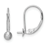 14k White Gold 6-6.5mm Pearl Leverback Earring Mounting (No Stone Included)