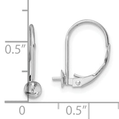 14k White Gold 7-7.5mm Pearl Leverback Earring Mounting (No Stone Included)