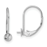 14k White Gold 7-7.5mm Pearl Leverback Earring Mounting (No Stone Included)