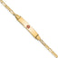 14K Medical Solid Chain/Solid Plate 26x5mm Centered Red Enamel Figaro Link 7 inch ID Bracelet