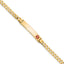 14K Medical Solid Chain/Solid Plate 26x5mm Off-Center Red Enamel Curb Link 7 inch ID Bracelet