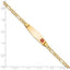 14K Medical Semi-Solid Chain/Solid Plate 26x7mm Soft Diamond Shape Off-Center Red Enamel Figaro Link 8 inch ID Bracelet