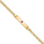 14K Medical Semi-Solid Chain/Solid Plate 26x5mm Centered Red Enamel Cuban Link 7 inch ID Bracelet
