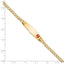 14K Medical Semi-Solid Chain/Solid Plate 26x7mm Soft Diamond Shape Off-Center Red Enamel Cuban Link 8 inch ID Bracelet