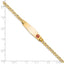 14K Medical Semi-Solid Chain/Solid Plate 26x7mm Soft Diamond Shape Off-Center Red Enamel Anchor Link 8 inch ID Bracelet
