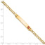 14K Medical Semi-Solid Chain/Solid Plate 35x6mm Off-Center Red Enamel Curb Link 8 inch ID Bracelet