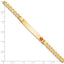14K Medical Solid Chain/Solid Plate 37x6mm Off-Center Red Enamel Curb Link 8 inch ID Bracelet