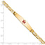 14K Medical Solid Chain/Solid Plate Soft Diamond Shape 36x9mm Centered Red Enamel Anchor Link 8 inch ID Bracelet - Sophia Jewelers