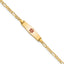 14k Medical Solid Chain/Solid Plate 20x5mm Soft Diamond Shape Centered Red Enamel Figaro Link 6 inch Baby/Child ID Bracelet