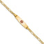 14k Medical Semi-Solid Chain/Solid Plate 20x5mm Soft Diamond Shape Centered Red Enamel Figaro Link 7 inch ID Bracelet