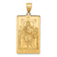 The Emperor Tarot Card Pendant in 14K Yellow Gold, 36mm Textured - Sophia Jewelers
