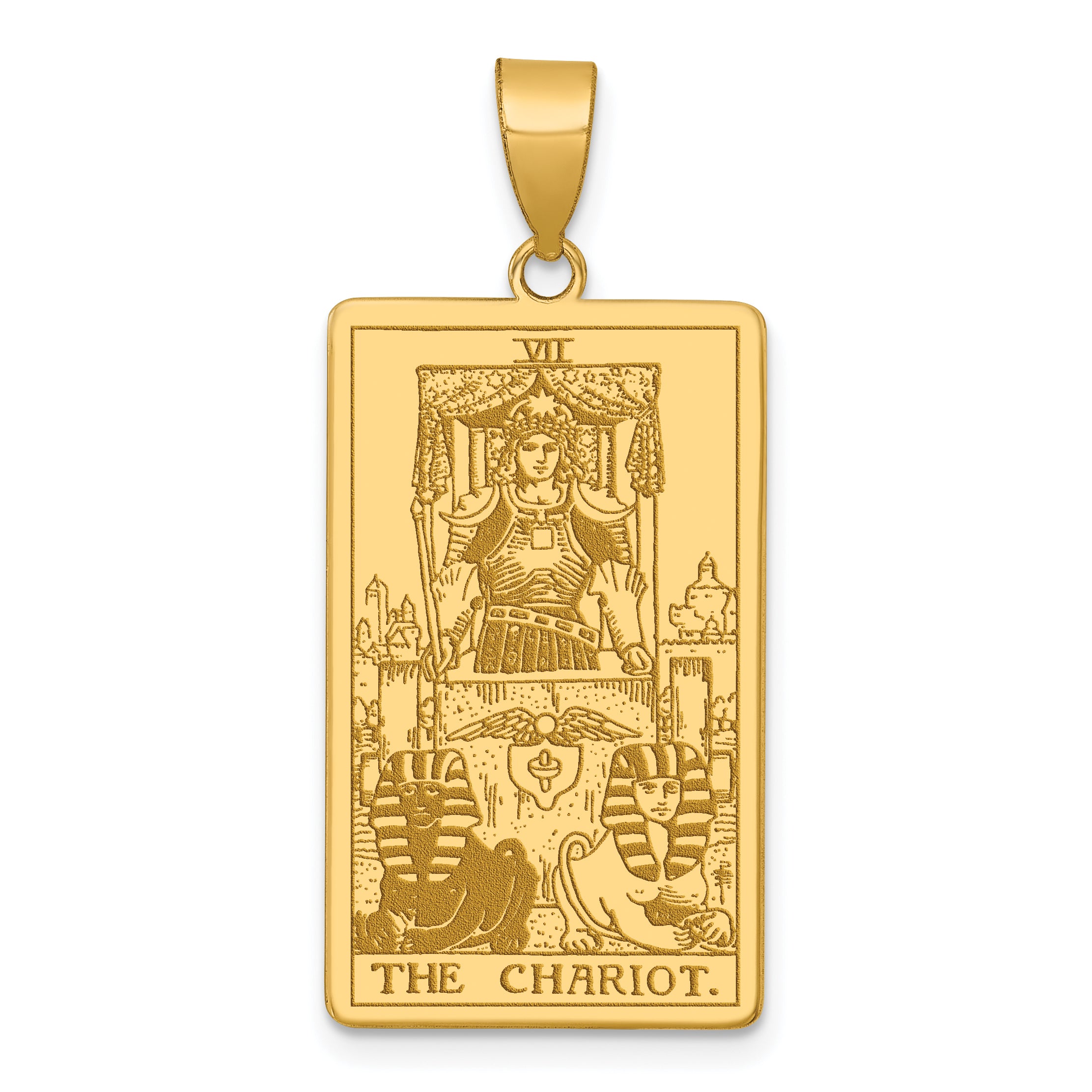 14ky The Chariot Tarot Card Pendant