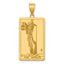 The Hermit Tarot Card Pendant in 14K Yellow Gold, 36mm Textured - Sophia Jewelers