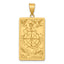 Wheel of Fortune Tarot Card Pendant in 14K Yellow Gold, 36mm Textured - Sophia Jewelers