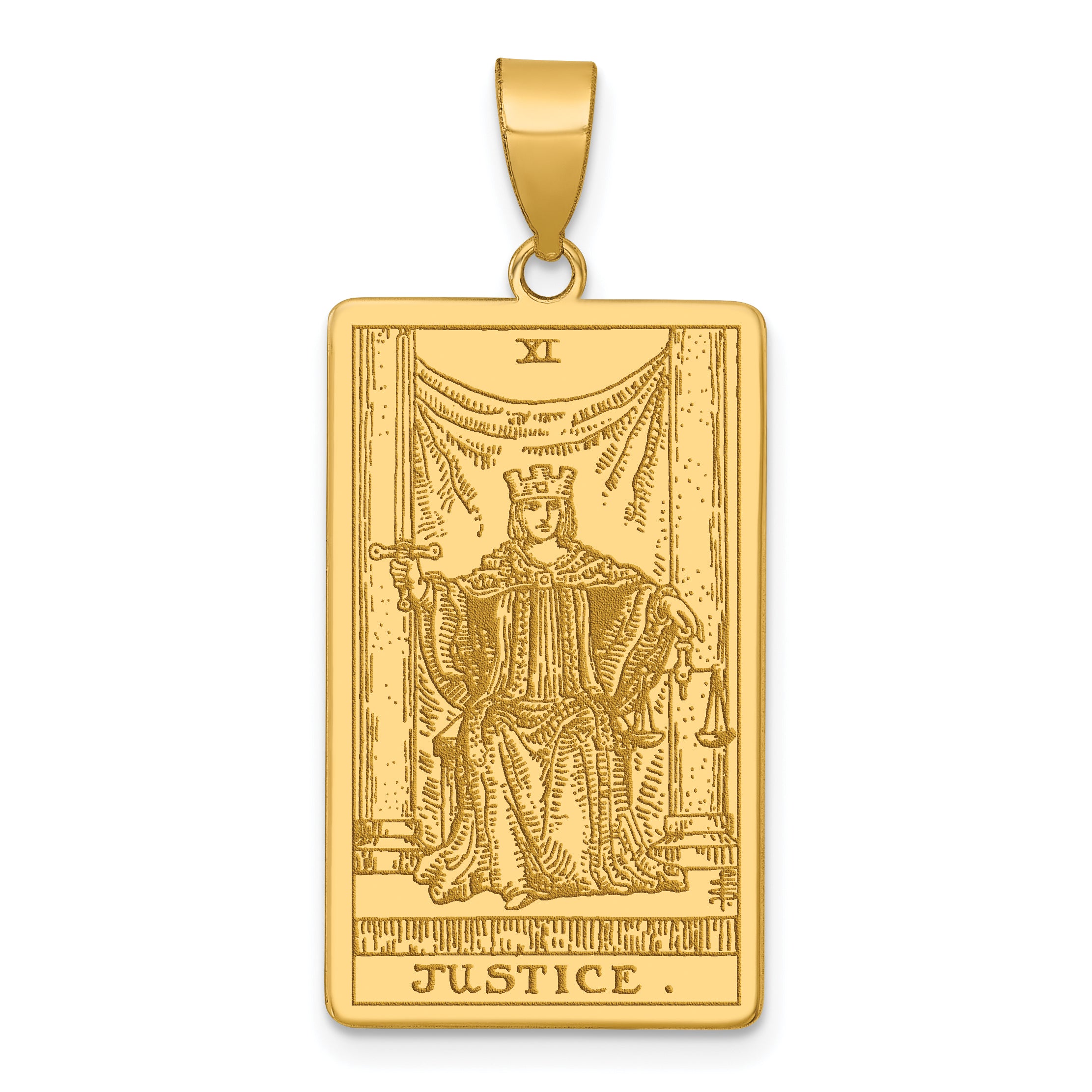 14ky Justice Tarot Card Pendant