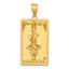 The Hanged Man Tarot Card Pendant in 14K Yellow Gold, 36mm Textured - Sophia Jewelers