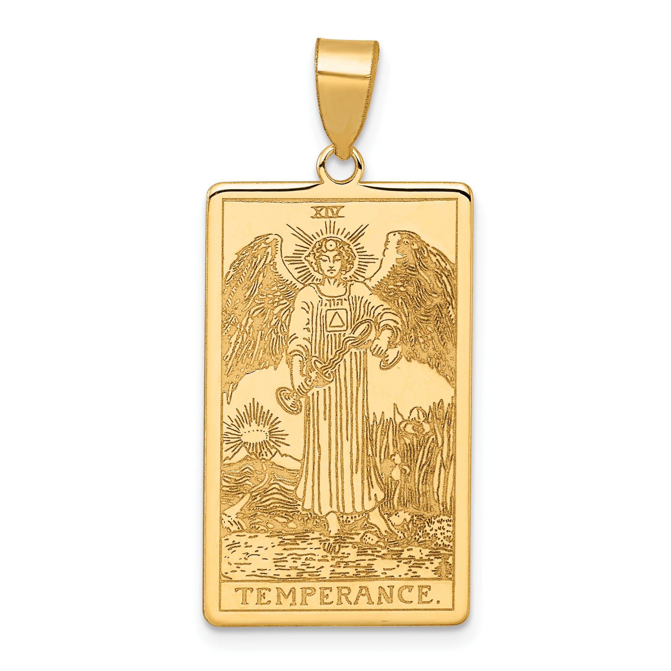 14ky Temperance Tarot Card Pendant